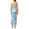 Forever 21 Women’s Maxi Dress with AOP and Ruffles(Blue)