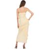 Forever 21 Women’s Maxi Dress with AOP and Ruffles(Yellow)
