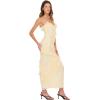 Forever 21 Women’s Maxi Dress with AOP and Ruffles(Yellow)