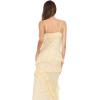 Forever 21 Women’s Maxi Dress with AOP and Ruffles(Yellow)