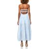 Forever 21 Women’s Maxi Dress with Twist Front(Blue)