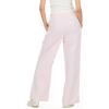 Forever 21 Women’s Nylon Wide Leg Pants with Lace Trim Side Detail(Pink)