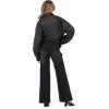 Forever 21 Women’s Oversized Pu Jacket With Belted Waist(Black)