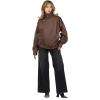Forever 21 Women’s Oversized Pu Jacket With Belted Waist(Brown)