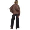 Forever 21 Women’s Oversized Pu Jacket With Belted Waist(Brown)