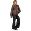 Forever 21 Women’s Oversized Pu Jacket With Belted Waist(Brown)