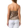 Forever 21 Women’s Satin Cami with Lace Trim(Leopard)