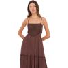 Forever 21 Women’s Smocked Maxi Dress(Brown)