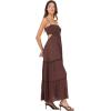 Forever 21 Women’s Smocked Maxi Dress(Brown)