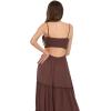 Forever 21 Women’s Smocked Maxi Dress(Brown)