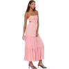 Forever 21 Women’s Smocked Maxi Dress(Pink)