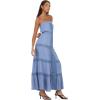 Forever 21 Women’s Tube Maxi Dress with Crochet Inserts(Blue)