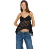 Forever 21 Women’s Asymmetric Hem Lace Cami with Built-in Bra(Black)