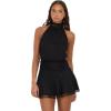 Forever 21 Women’s Halter Neck Mini Lace Dress(Black)