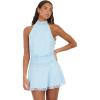 Forever 21 Women’s Halter Neck Mini Lace Dress(Blue)