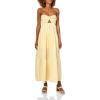 Forever 21 Women’s Maxi Dress with Twist Front(Yellow)