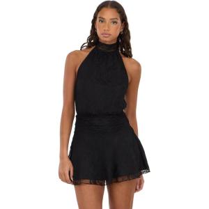 Forever 21 Women’s Halter Neck Mini Lace Dress(Black)