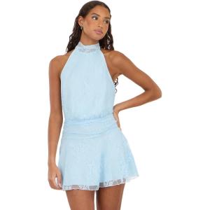 Forever 21 Women’s Halter Neck Mini Lace Dress(Blue)
