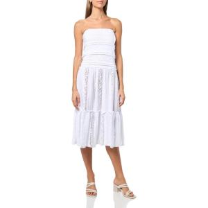 Forever 21 Women’s Lace Maxi Skirt with Tiered Hem(White)