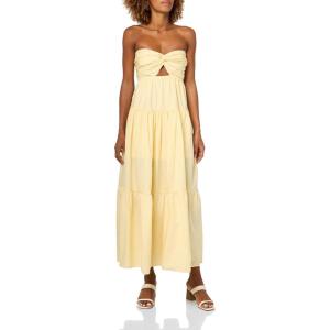 Forever 21 Women’s Maxi Dress with Twist Front(Yellow)