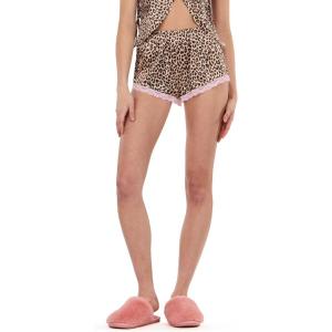 Forever 21 Women’s Shorts Set with Lace Trim(Leopard)