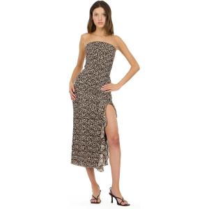 Forever 21 Women’s Strapless Lace Maxi Dress(Leopard)