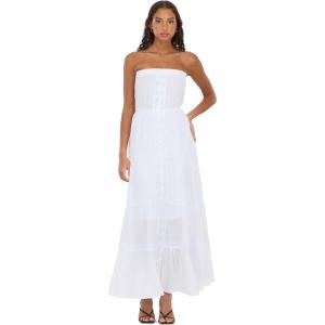 Forever 21 Women’s Tube Maxi Dress with Crochet Inserts(Ivory)