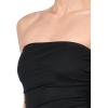 Forever 21 Women’s Strapless Ruched Bodice Drop Waist Mesh Maxi Dress with Asymmetric Hem(Black)
