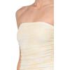Forever 21 Women’s Strapless Ruched Bodice Drop Waist Mesh Maxi Dress with Asymmetric Hem(Yellow)
