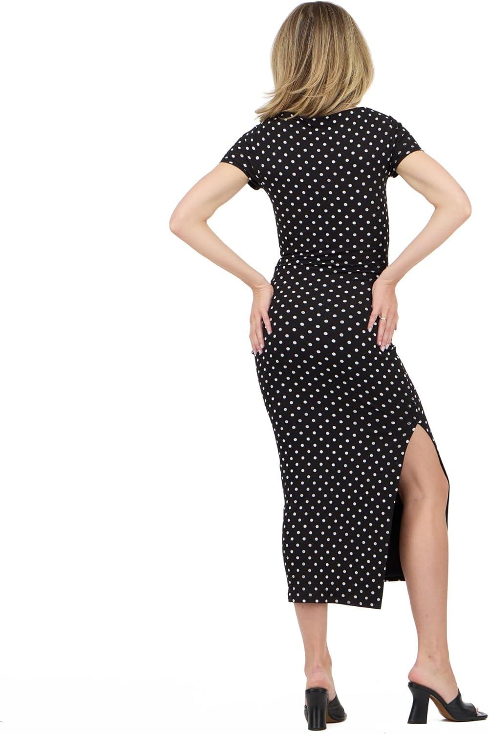 image:imageForever 21 Womens Short Sleeve Boatneck Midi DressBlack