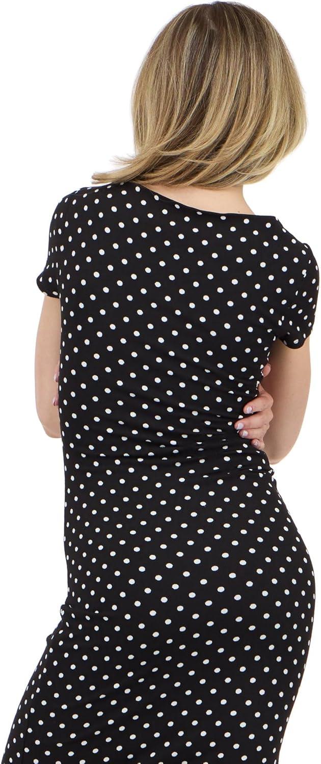 image:imageForever 21 Womens Short Sleeve Boatneck Midi DressBlack