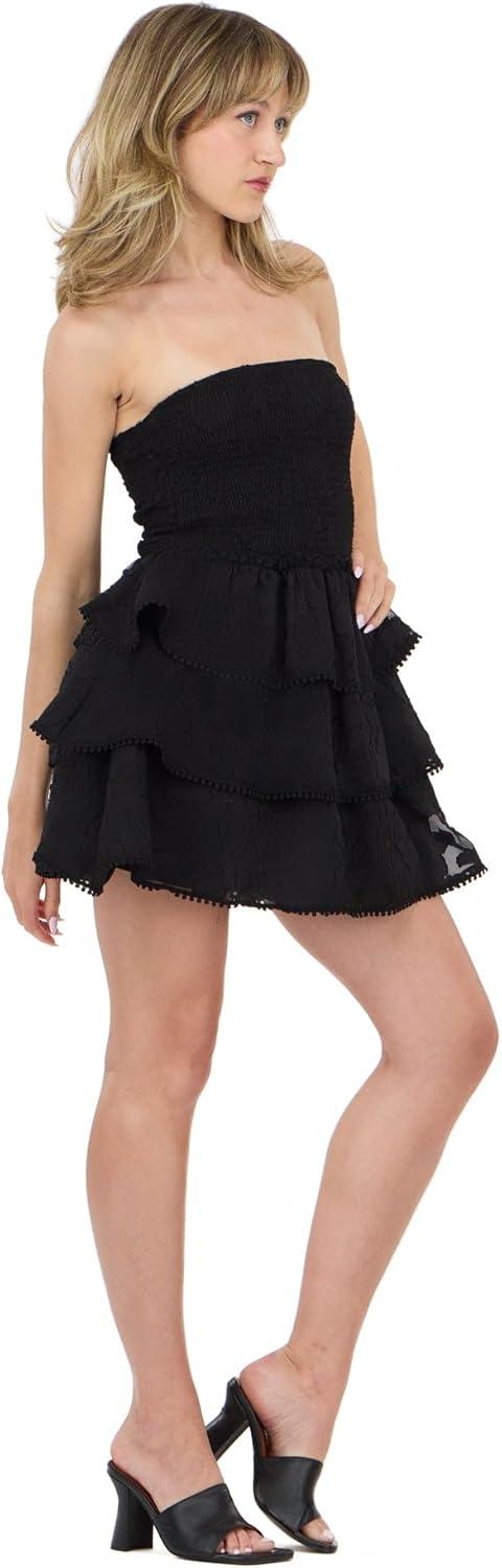 image:imageForever 21 Womens Strapless Frill Mini Dress ShirredBlack