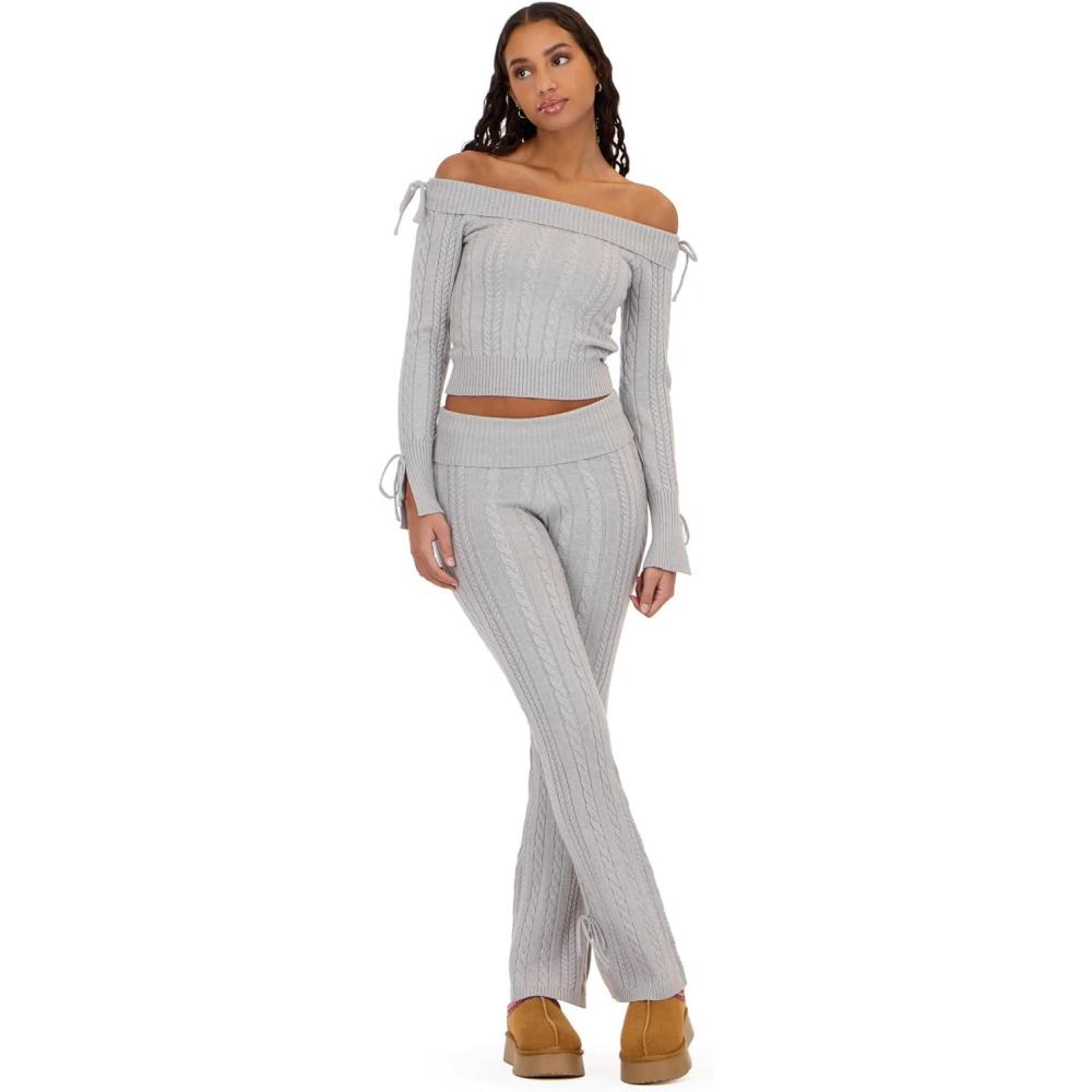 image:imageForever 21 Womens Bow Detail Top amp Pant SetHeather Grey