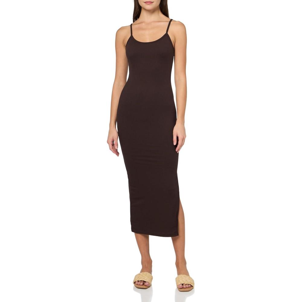 image:imageForever 21 Womens Rib Midi Dress with Slight ScoopBrown