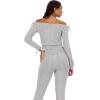 Forever 21 Women’s Bow Detail Top & Pant Set(Heather Grey)