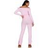 Forever 21 Women’s Bow Detail Top & Pant Set(Pink)