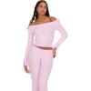 Forever 21 Women’s Bow Detail Top & Pant Set(Pink)