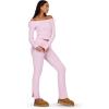 Forever 21 Women’s Bow Detail Top & Pant Set(Pink)