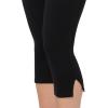 Forever 21 Women’s Capri Pants with Fold Over Waist and Bottom Slits(Black)