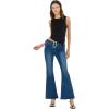 Forever 21 Women’s Flared Denim Pant with Large Buckle Belt.(Blue)