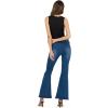 Forever 21 Women’s Flared Denim Pant with Large Buckle Belt.(Blue)