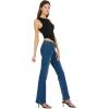 Forever 21 Women’s Flared Denim Pant with Large Buckle Belt.(Blue)