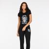 Forever 21 Women’s Graphic Tee Legging Set(Black)