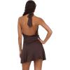 Forever 21 Women’s Mock Neck Halter Dress W/Band(Brown)