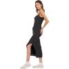 Forever 21 Women’s Rib Midi Dress with Slight Scoop(Black)