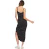 Forever 21 Women’s Rib Midi Dress with Slight Scoop(Black)