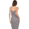 Forever 21 Women’s Rib Midi Dress with Slight Scoop(Blue)