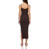 Forever 21 Women’s Rib Midi Dress with Slight Scoop(Brown)