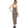 Forever 21 Women’s Rib Midi Dress with Slight Scoop(Leopard)
