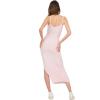 Forever 21 Women’s Rib Midi Dress with Slight Scoop(Pink)